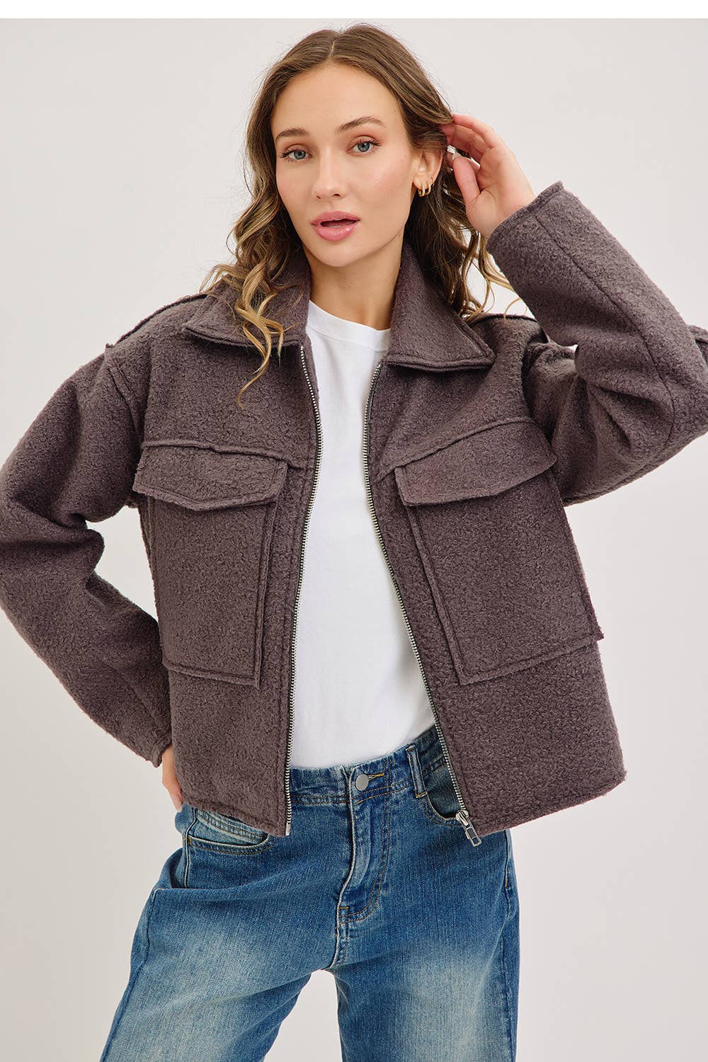 Textured Bomber Jacket