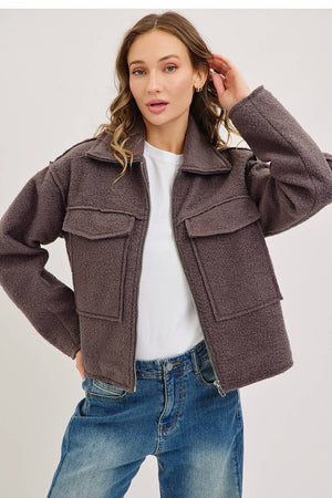 Textured Bomber Jacket