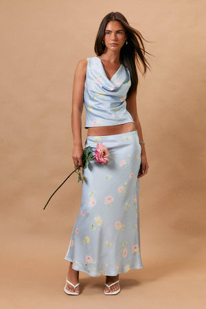MID WAISTED BIAS MIDI SKIRT