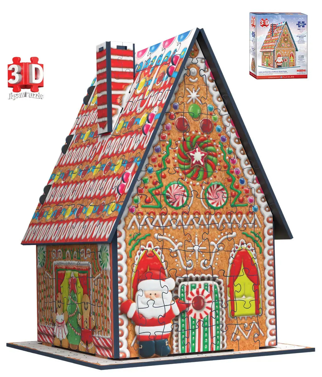 Gingerbread House 3D Puzzle, 302 Pieces