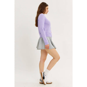 Soft Pastel Cardigan with Heart Buttons