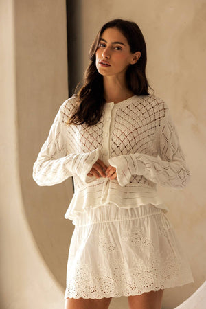 POINTELLE KNIT CARDIGAN