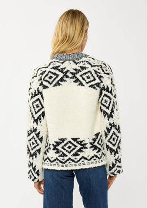 Tribal Pattern Textured Knit Jacket
