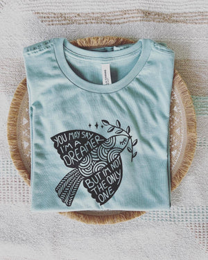 Peace Dove Women's Relaxed Tee, Boho Shirt, Hippie Top.