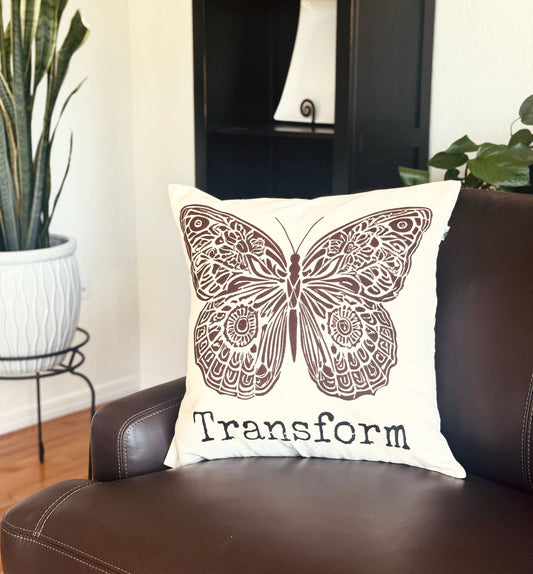 Butterfly Transform Throw Pillow - Survivor Made