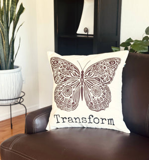 Butterfly Transform Throw Pillow - Survivor Made