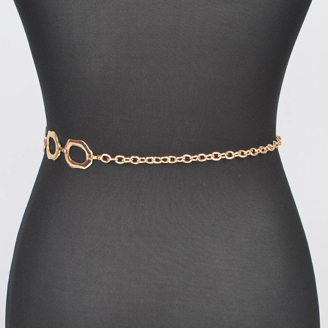 Hammered Plus Size Chain Belt
