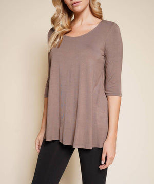 Bamboo Elbow Sleeve Tunic Top