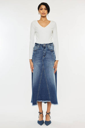 Mid length Denim skirt