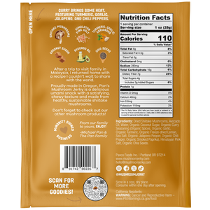Pan's Mushroom Jerky - Curry 1 oz
