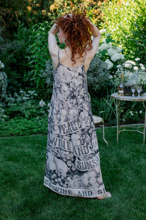 Peace Wine & Sunshine Bohéme Maxi Slip Dress in Rosé Blush