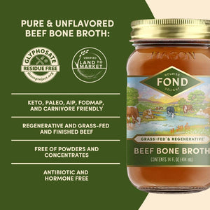 Regenerative Grass-Fed Beef Bone Broth 14 oz