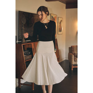 Fitted Ribbed Knit Top with Button Detail Sleeves
