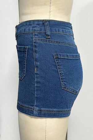 High-Waist Denim Shorts