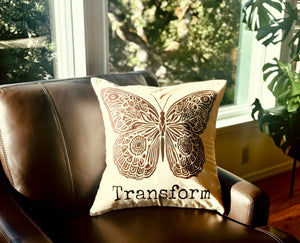 Butterfly Transform Throw Pillow - Survivor Made