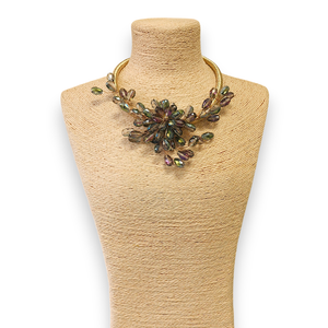 Chunky Aurora Borealis Crystal Collar Necklace | Handmade