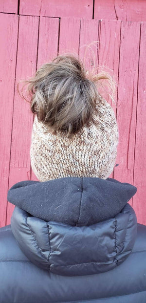 Upcycled Sweater Bun Beanie