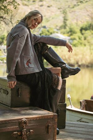 HORSE KNIT SWEATER CARDIGAN