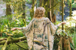Earth and Sky Bamboo Kimono with Tree Print
