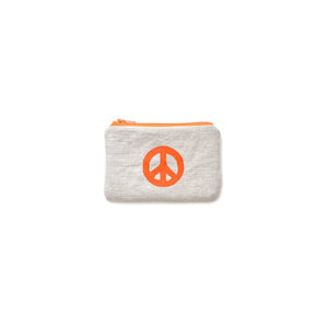 Peace Sign Blockprint Cotton Canvas Coin Purse