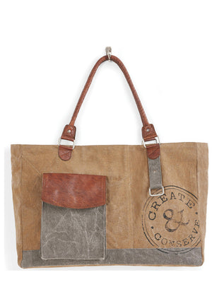 Create and Conserve Canvas Shoulder Bag