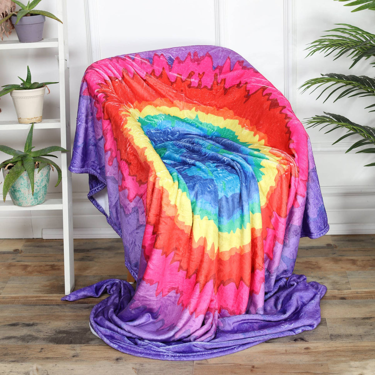 Flannel Fleece Hippie Boho Throw Blanket Trippy Peace