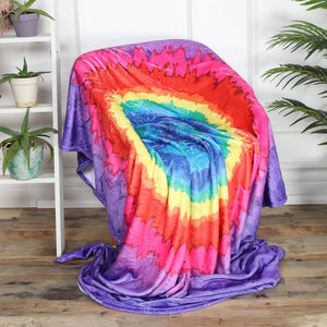 Flannel Fleece Hippie Boho Throw Blanket Trippy Peace