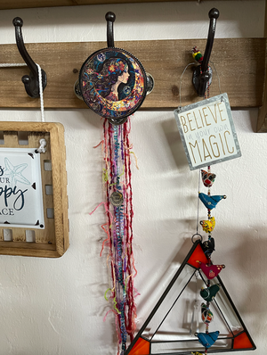 Chase the Moon Goddess Tambourine Wall Hanging