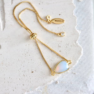 Faceted Opalite Adjustable Bracelet