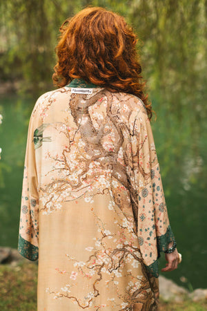 Fable Opera Duster Kimono Robe - Deer, Moon and Blossom