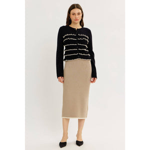 Bold Tiered Ruffle Sweater Cardigan