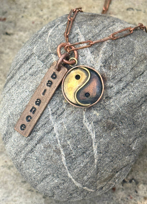 Balance and Yin-Yang Charm Necklace - Handmade by Survivors