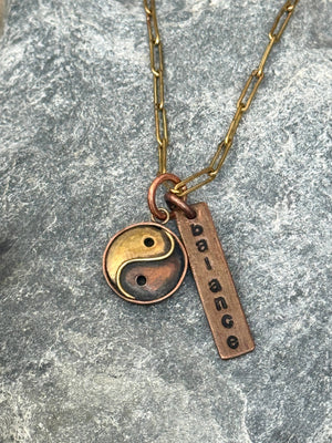 Balance and Yin-Yang Charm Necklace - Handmade by Survivors
