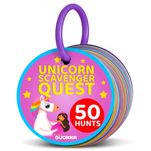 Unicorn Scavenger Hunt Game for Kids - 50 Activity Cards