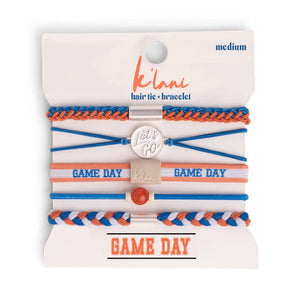 "Game Day" Blue/Orange Hair Tie Bracelet