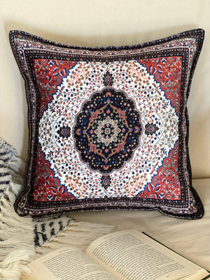 Red Decorative Pillow Cover 18x18, Handmade Throw Pillow