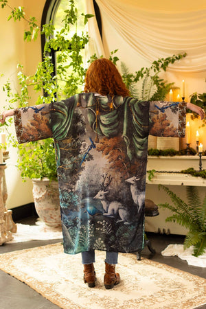 Theatre of Dreams Opera Duster Kimono Robe - Deer and Forest