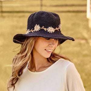 Fleur Noir Sun Hat UPF 35