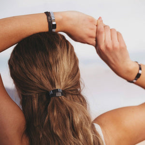 "Strength" Neutral Stripes Hair + Wrist Bands