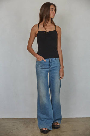 Knit Cotton Spandex Jersey V-Neck Cami Top