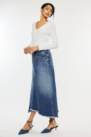 Mid length Denim skirt