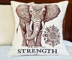 Elephant Strength Throw Pillow - Survivor Made