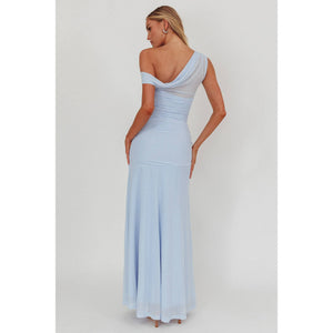 One-Shoulder Sheer Maxi Dress