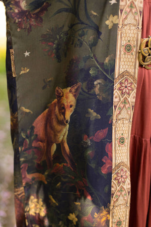 The Messenger Opera Duster Robe w/ Joan of Arc & Florals