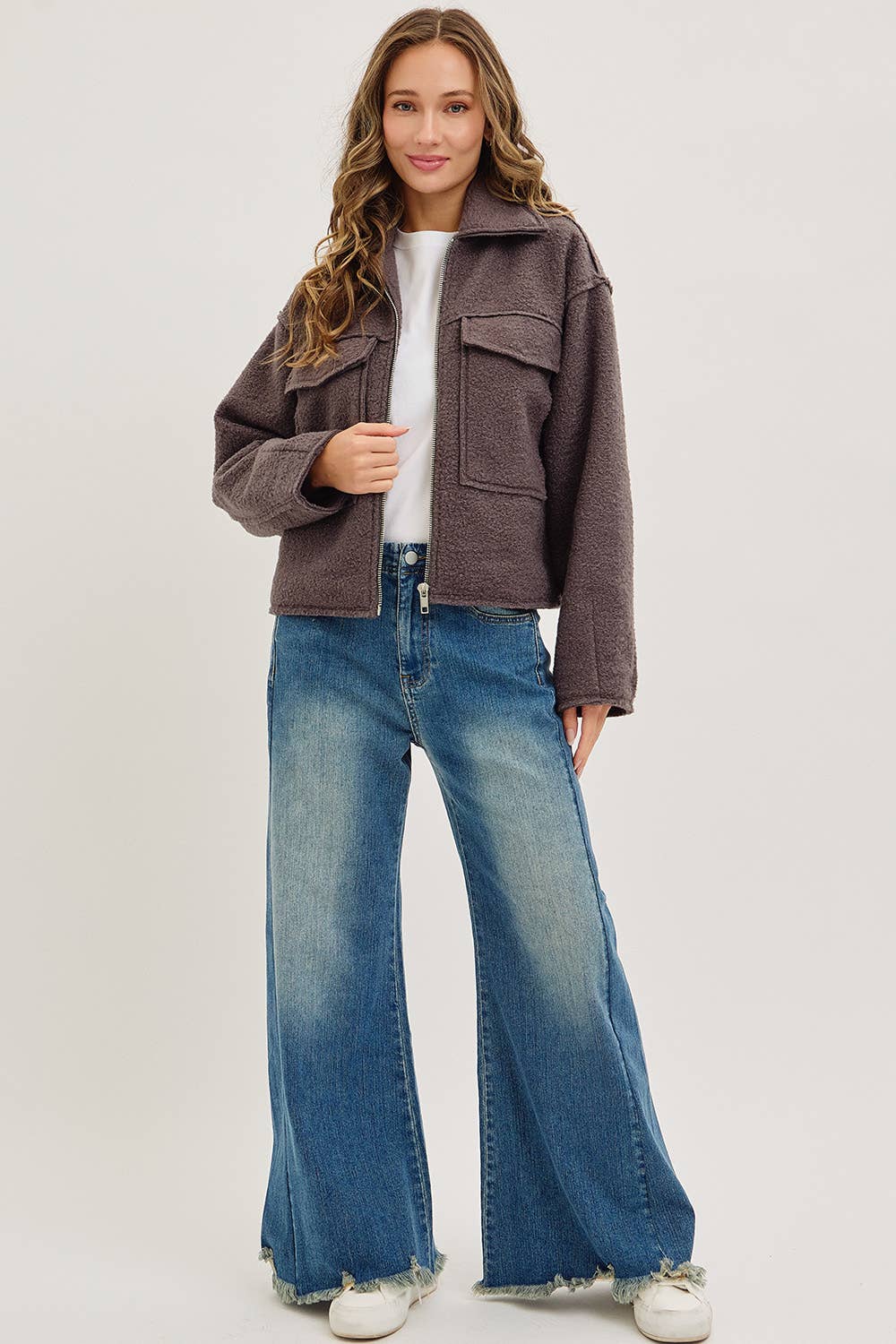 Textured Bomber Jacket