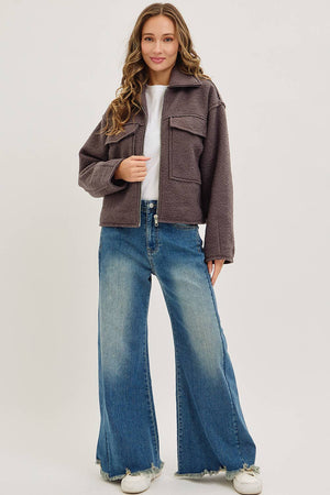 Textured Bomber Jacket