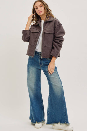 Textured Bomber Jacket