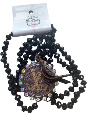 Glossy Black Upcycled Necklace