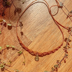 Macrame Beaded Pendant Choker