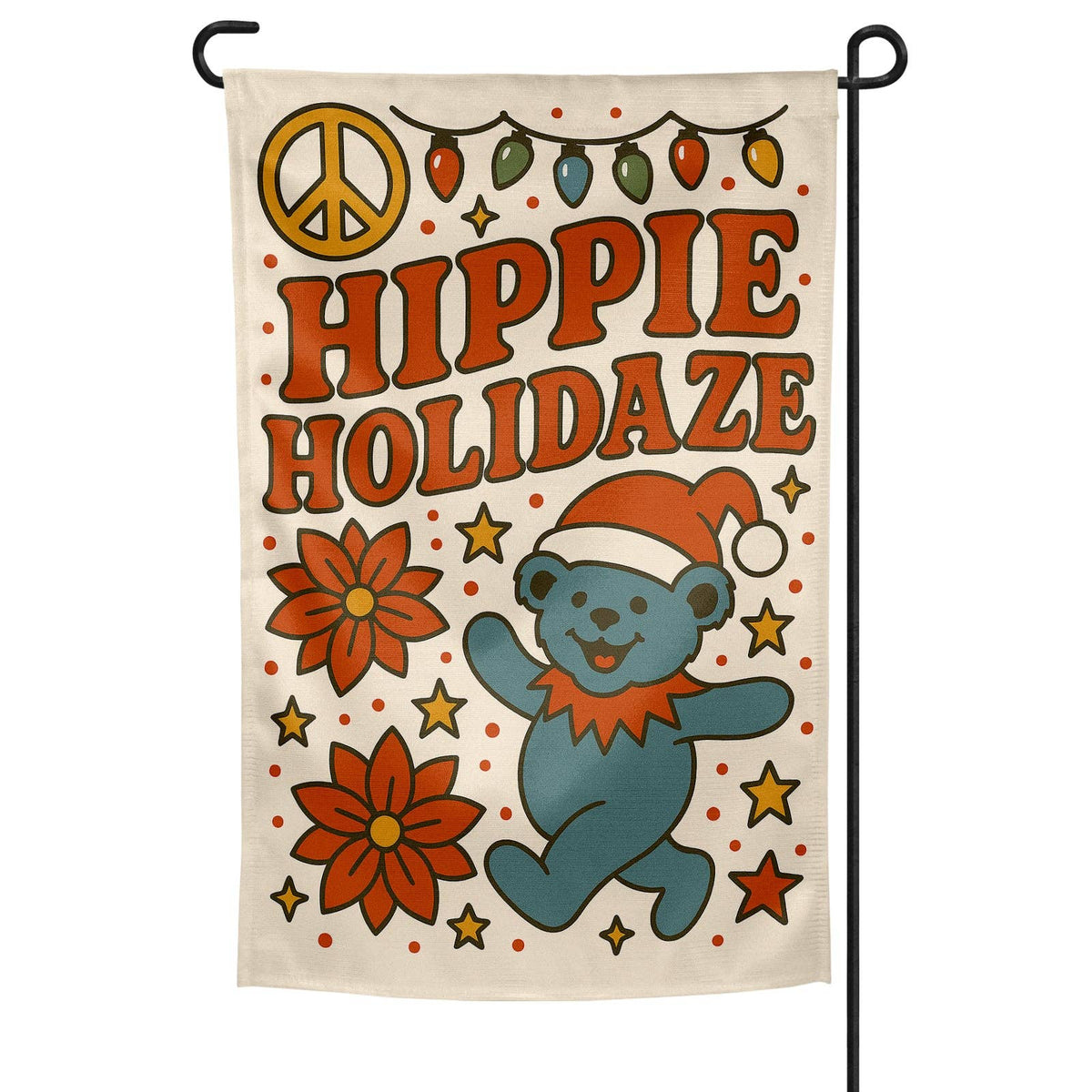 Hippie Holidaze Garden Flag